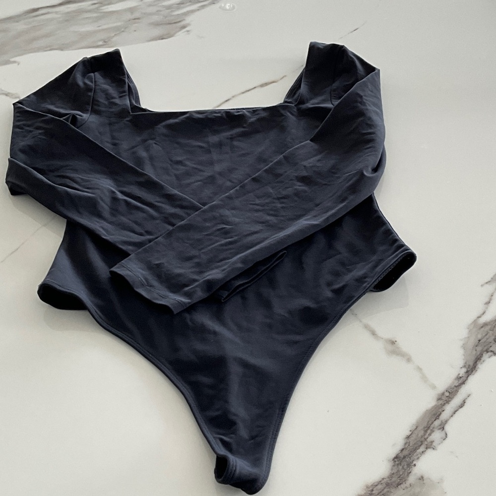 Aritzia Black Long Sleeve Bodysuit